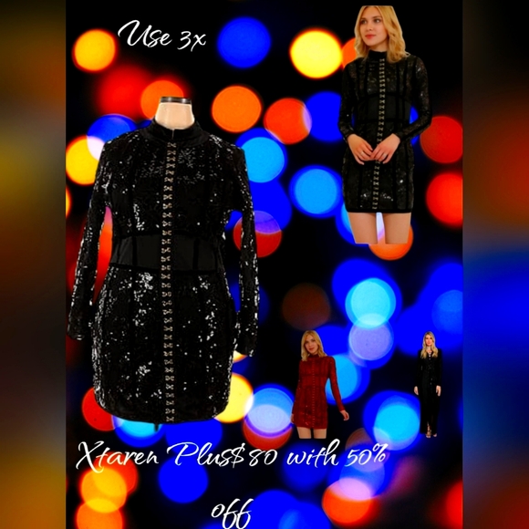 Xtaren Sequin Dress Black - Picture 2 of 3